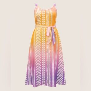 NWT- BloomChic- Vibrant Geometric Ombre Maxi Dress